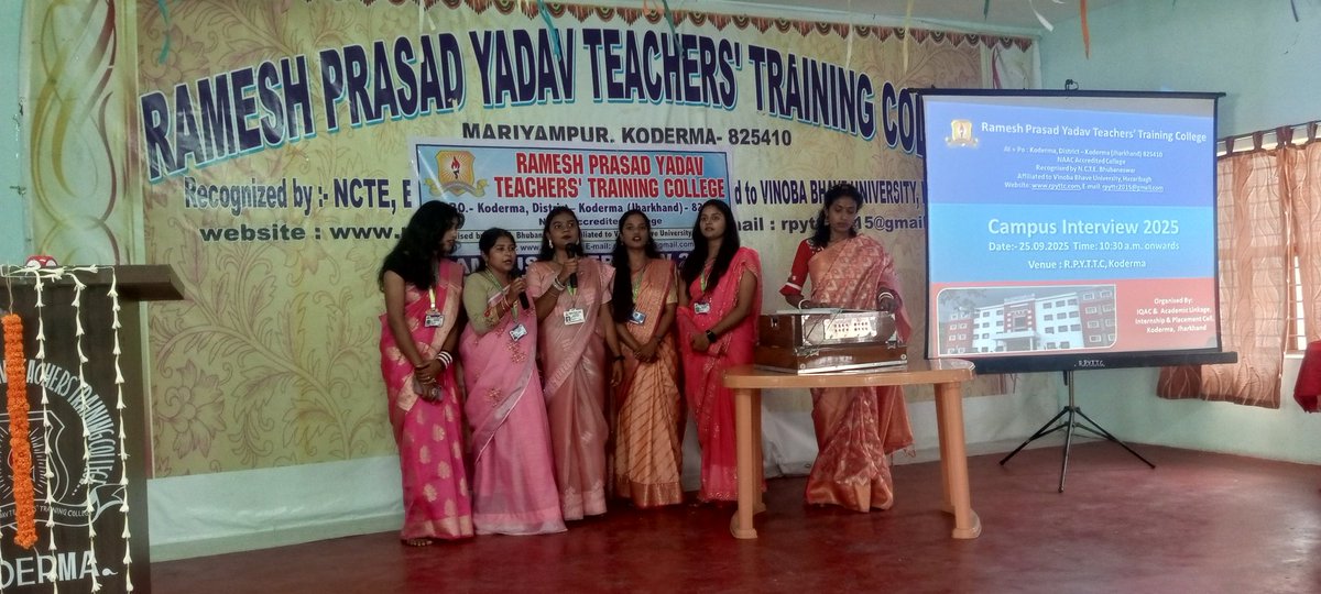 RpyttcKoderma's tweet image. रमेश प्रसाद यादव शिक्षक प्रशिक्षण महाविद्यालय में गुरुवार 25.09.2025 को कैंपस प्लेसमेंट का आयोजन। 40 विद्यार्थी विभिन्न विद्यालयों के लिए किए अनुसंशित।