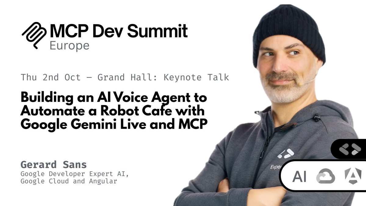 gerardsans's tweet image. Thu 2 Oct. London.
MCP Dev Summit.
Scones > biscuits.
Agentic > loop.
MCP > magic strings.
Be there. Code drips live.
mcpdevsummit.ai
#GoogleDeveloperExpert #AI #Cloud #Angular
