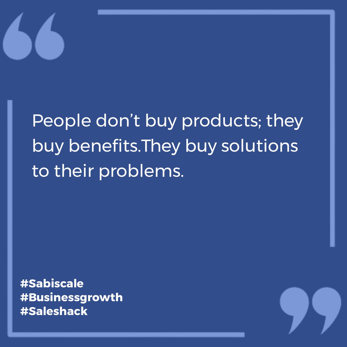 sodipo_ayodele's tweet image. Stop selling products, start selling solutions.

#Sabiscale
#Businessgrowth
#Saleshacks
#Benefits
#Solutions
#