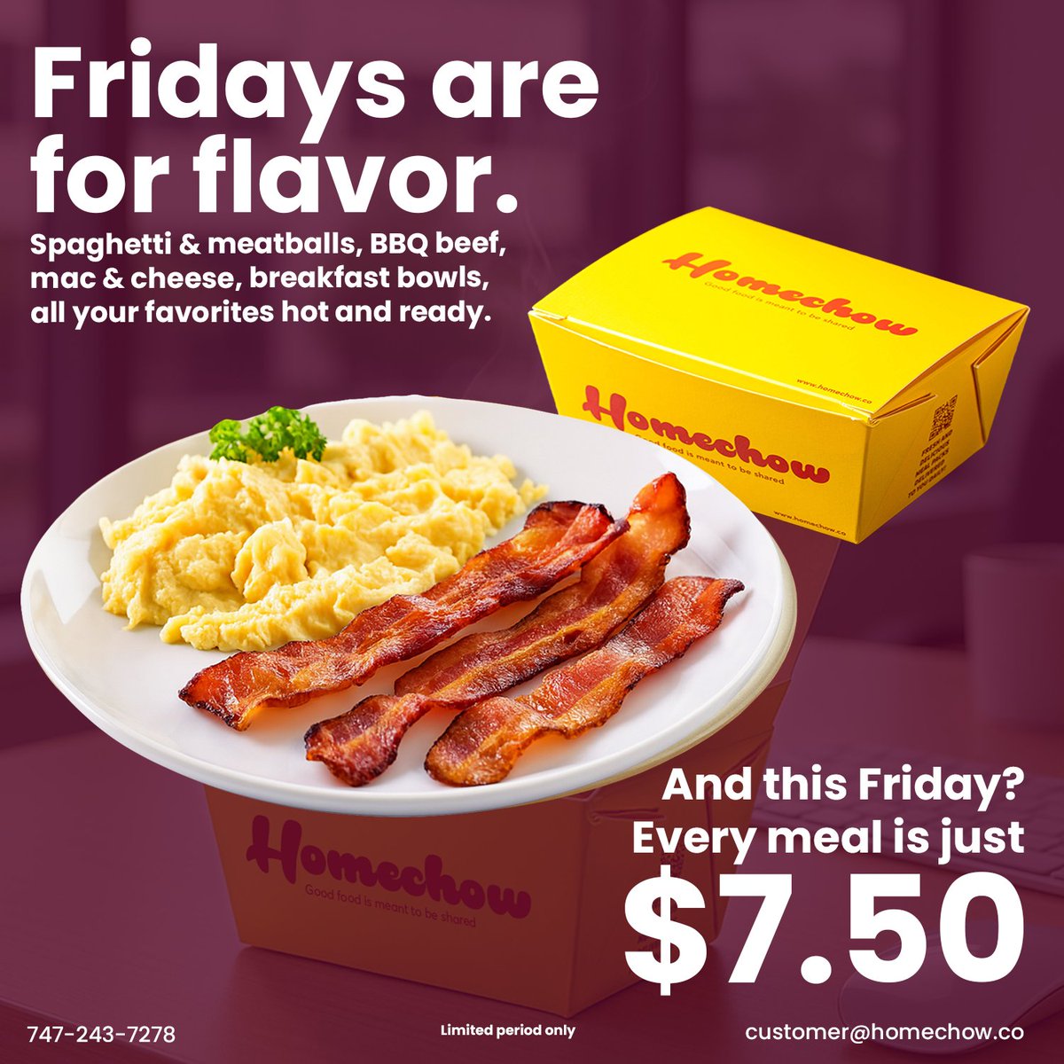 HomechowCo's tweet image. Fridays = flavor 
This Friday, every Homechow meal is only  $7.50.
Hot. Fresh. Ready when you are.
#Homechow #GetHomechowNow #RochesterEats