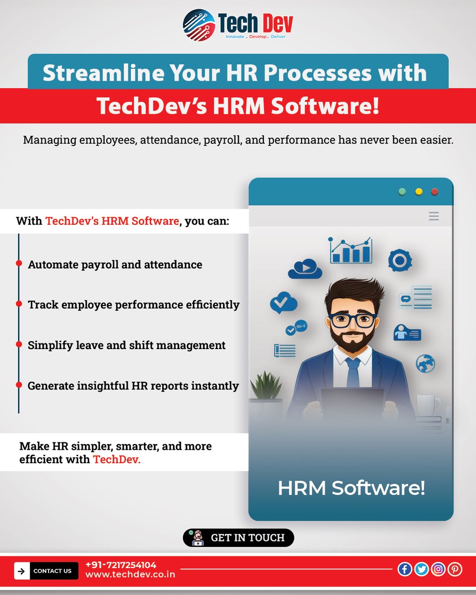 techdevind's tweet image. 🚀Simplify HR like never before!

💼Tech Dev’s HRM Software helps you automate payroll, track performance, manage shifts, and generate reports all in one place!
.
.
👉Upgrade your HR process with Tech Dev today!
📞7217254104
#SonamWangchuk #ChiragPaswan #रफ्तार_पकड़_चुका_बिहार