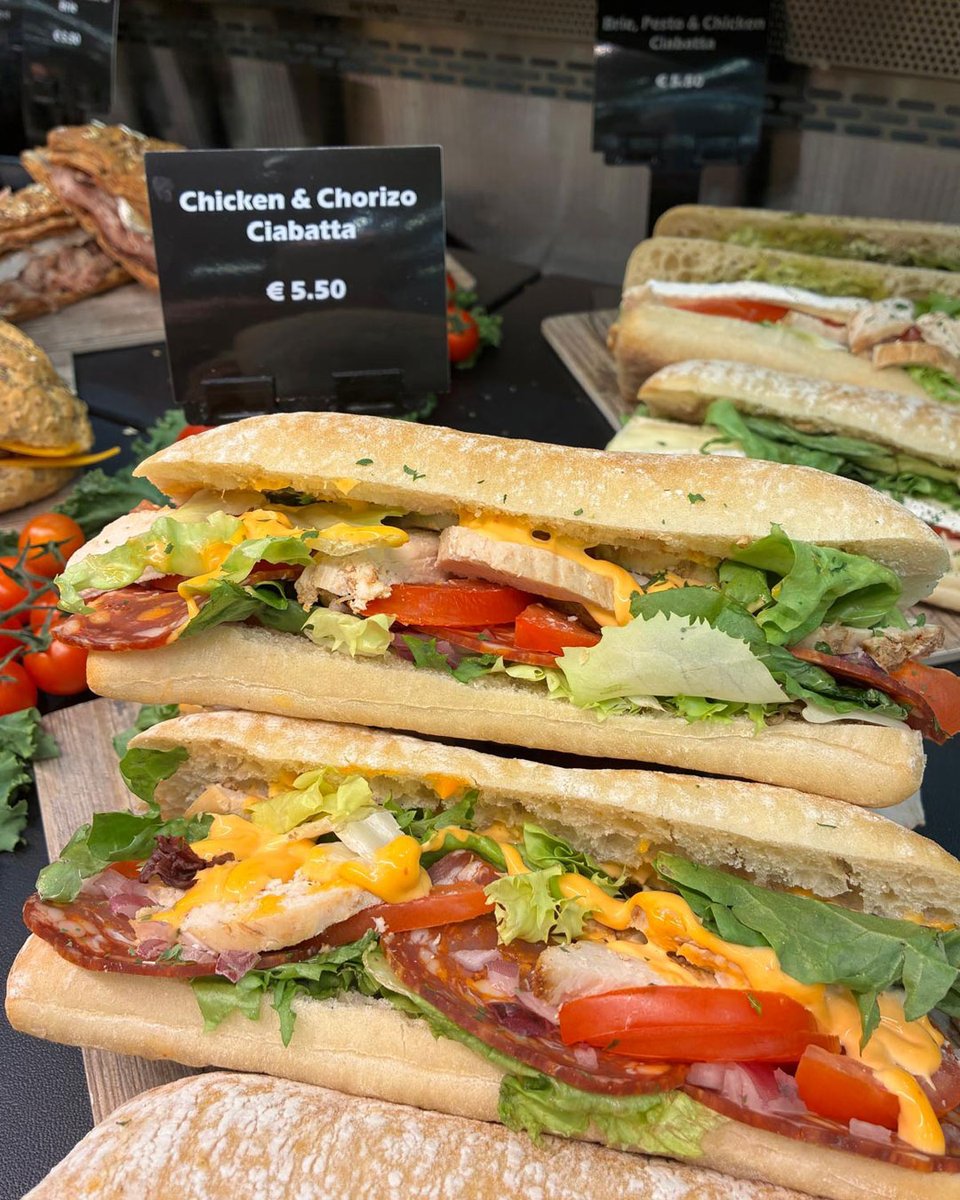 NEW Gourmet Sandwiches now instore! 😋

🥖 Chicken &amp; Chorizo Ciabatta 

#GarveysSuperValu #Cobh