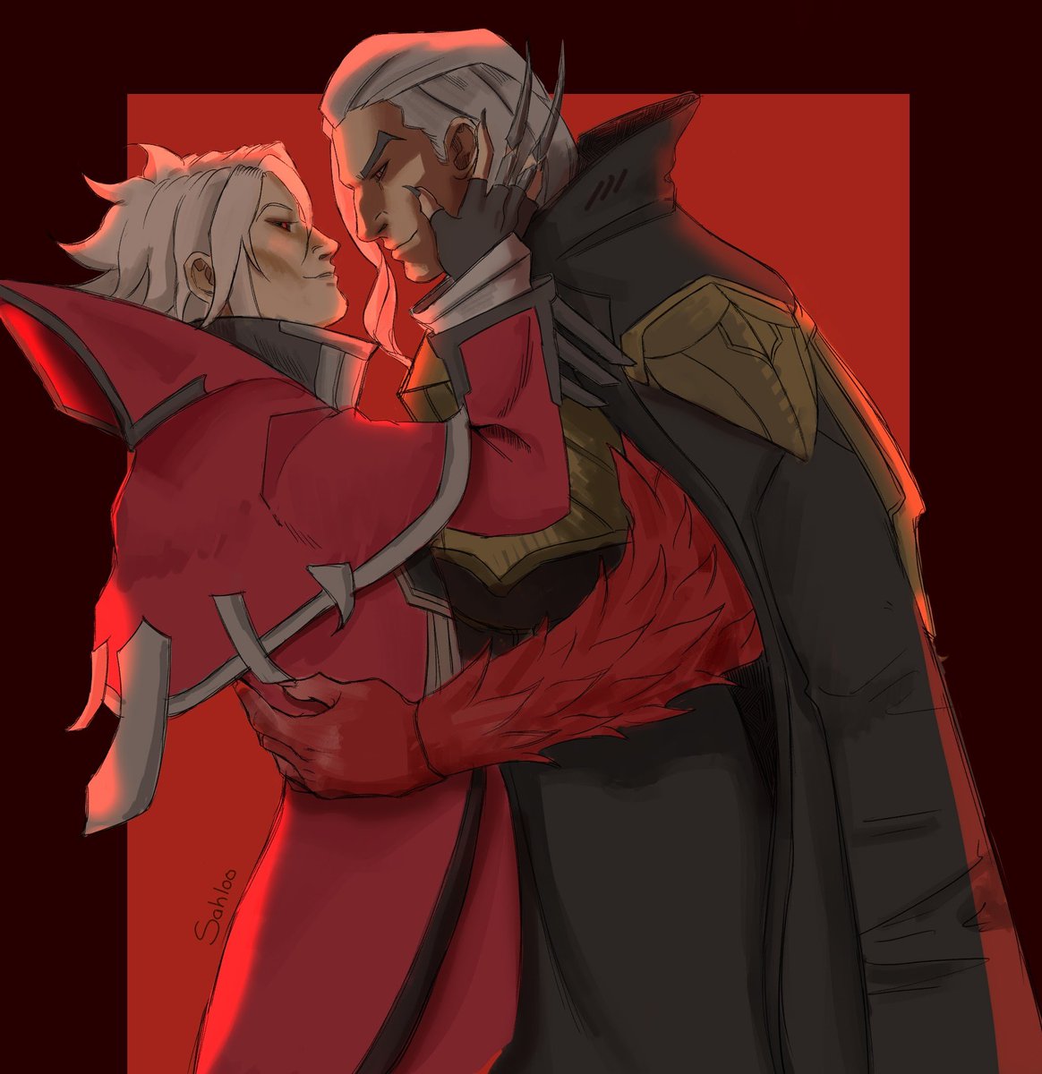 _Kolkrabe_'s tweet photo. The world feels so good when they’re not fighting over the fate of Noxus.

Huge thanks to @Sahl00o for the #Commission 

#LeagueOfLegendsFanArt #Swain #Vladimir #Vlain https://t.co/yXT8UMGn2C
