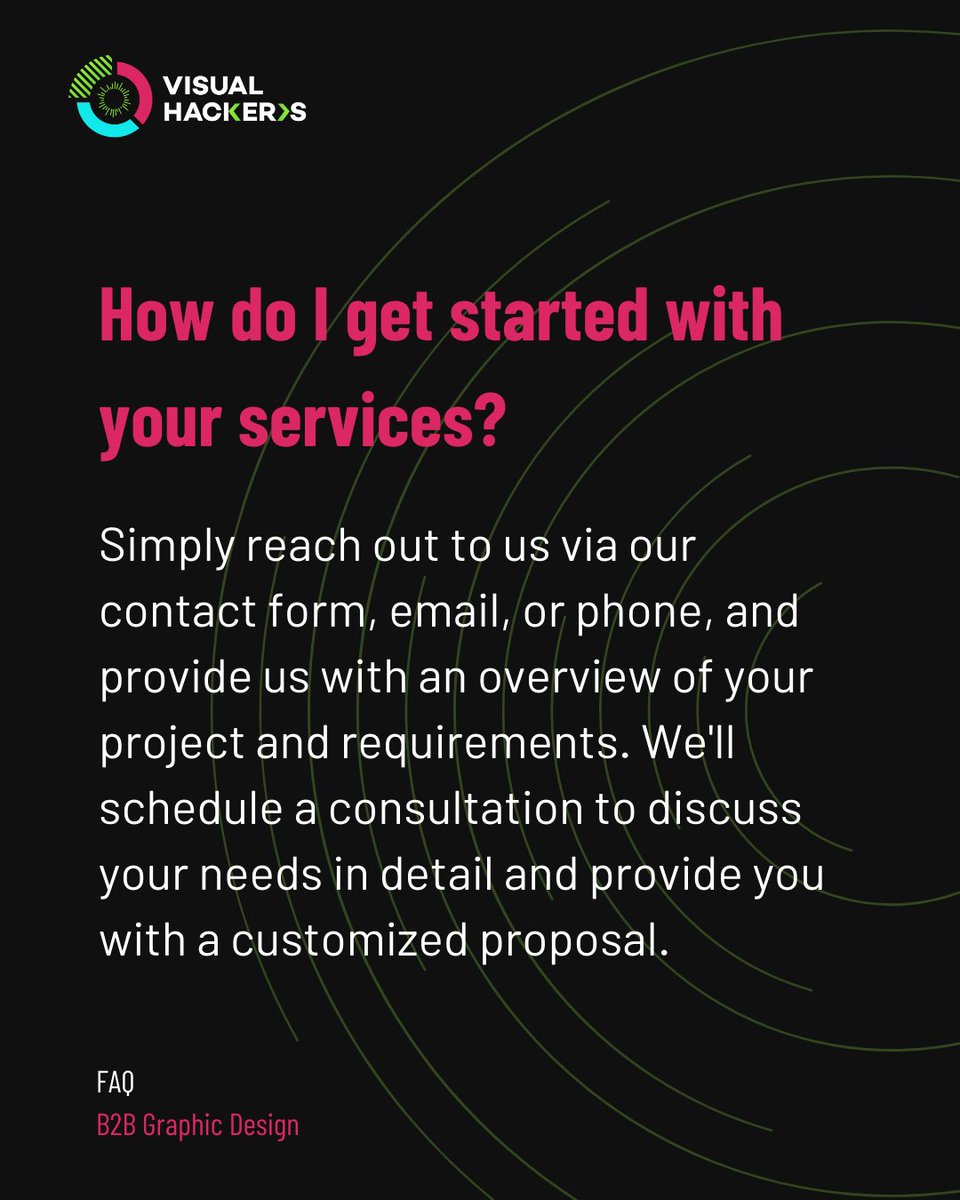 Visual_Hackers's tweet image. Getting started is easy!
We work with marketing & sales teams to scale and sell their ideas, because great design drives growth.
Find our B2B services: visualhackers.com/b2b-graphic-de…
Need something else?
Let us know and we’ll connect you with the right person from our network