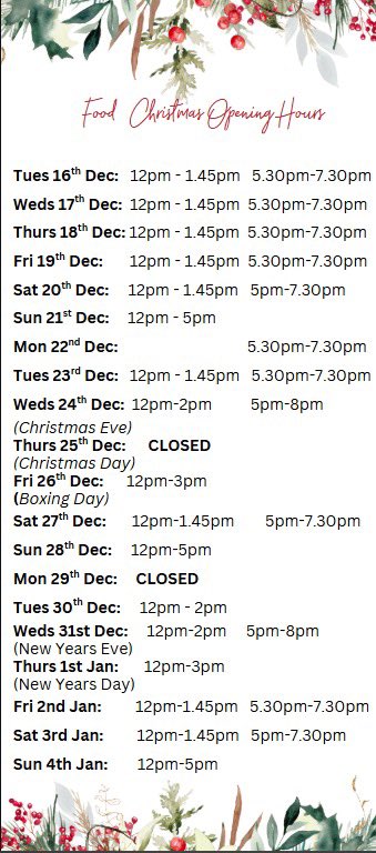 It’s that time of year again 🎅🏻🎄

Bookings are already coming in thick and fast for
the Christmas period! 

Physical menus will be available from next week from the bar. 

To reserve your table please call 01200 423112.