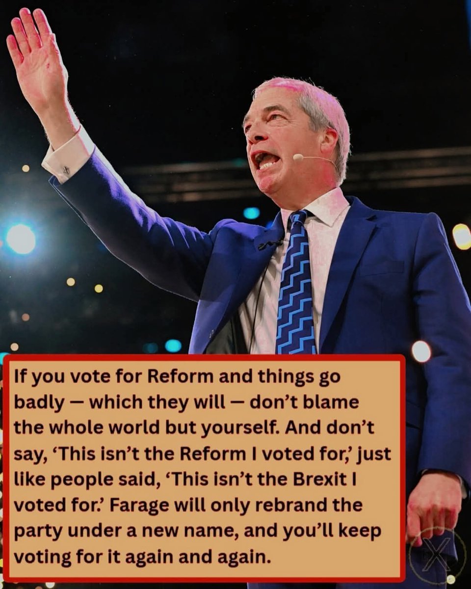SophieP25397's tweet image. What I think. People can vote for who they want to but when #Reform win the next GE and #utopia does not arrive don&apos;t whinge and whine. Own it.