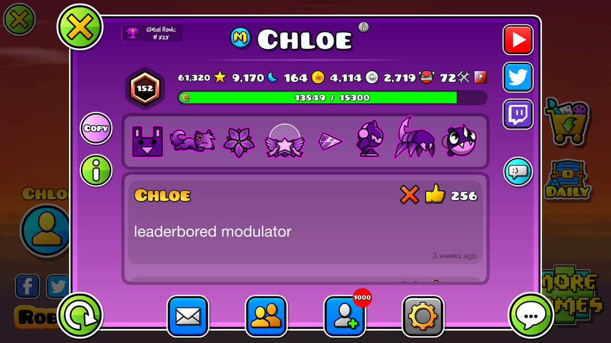 imchloechu's tweet image. I changed my name in geometry dash
