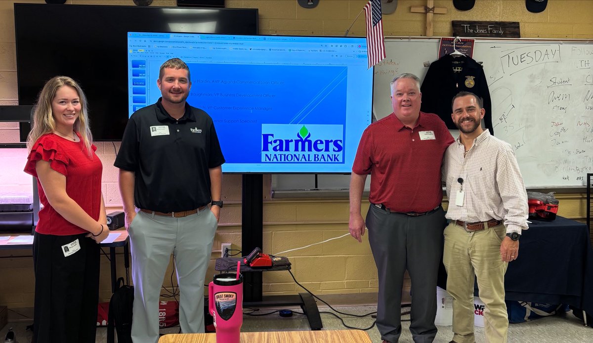 Thanks to Mr. Ashton Jones for inviting us to speak to his <a href="/BoyleCoSchools/">Boyle County Schools</a> Agriculture class. Morgan Shiflet, Jeremy Hardin &amp; Bob Baughman attended &amp; Jeremy shared a presentation on how Farmers National Bank assists local farmers and agriculture businesses. #Education