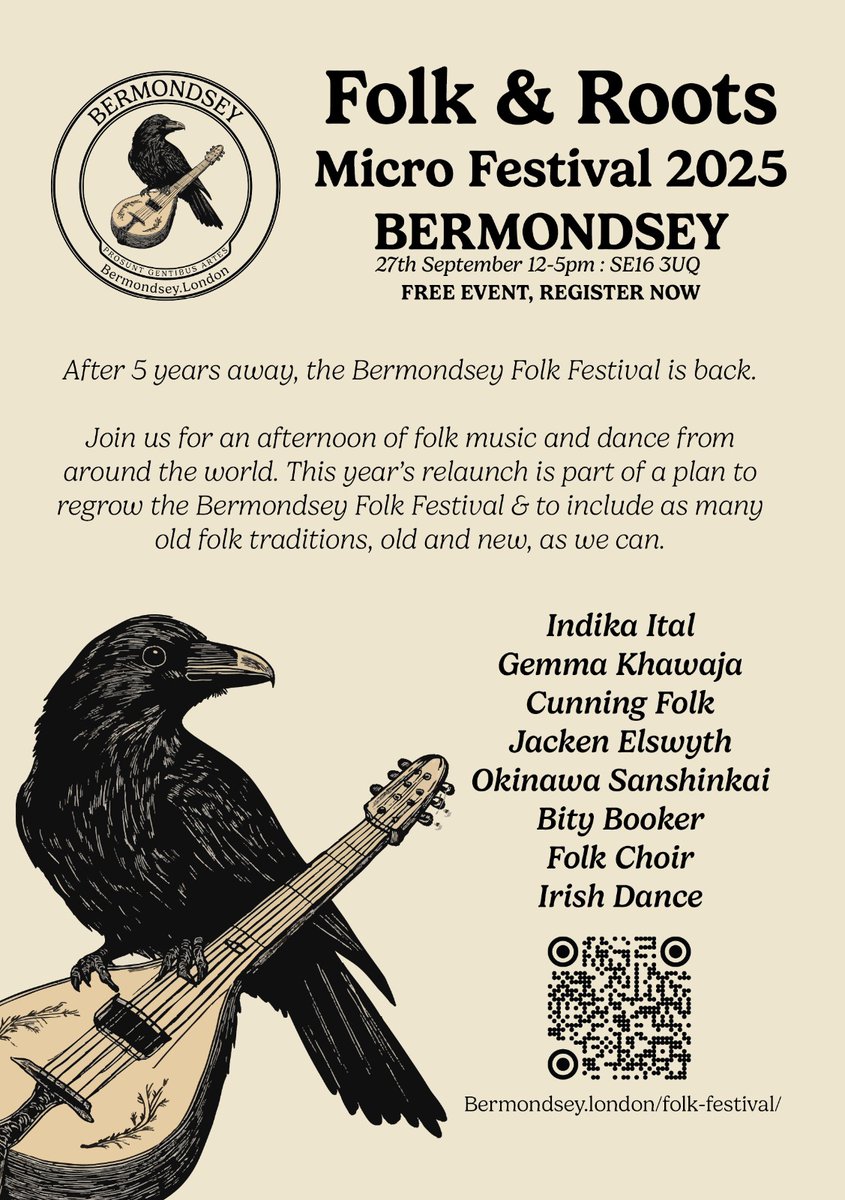 The Bermondseay Folk Festival is back! Hope to see some of you there, if you are in London! Its on tomorrow, Saturday 27th September from 12-5pm! Good music, market stalls etc. <a href="/TheBlueMarket/">The Blue Market, Bermondsey, London SE16 3UQ</a> #folklondon #londonevents #SmallBizFridayUK #Friyay #London #eastlondon #bermondsey