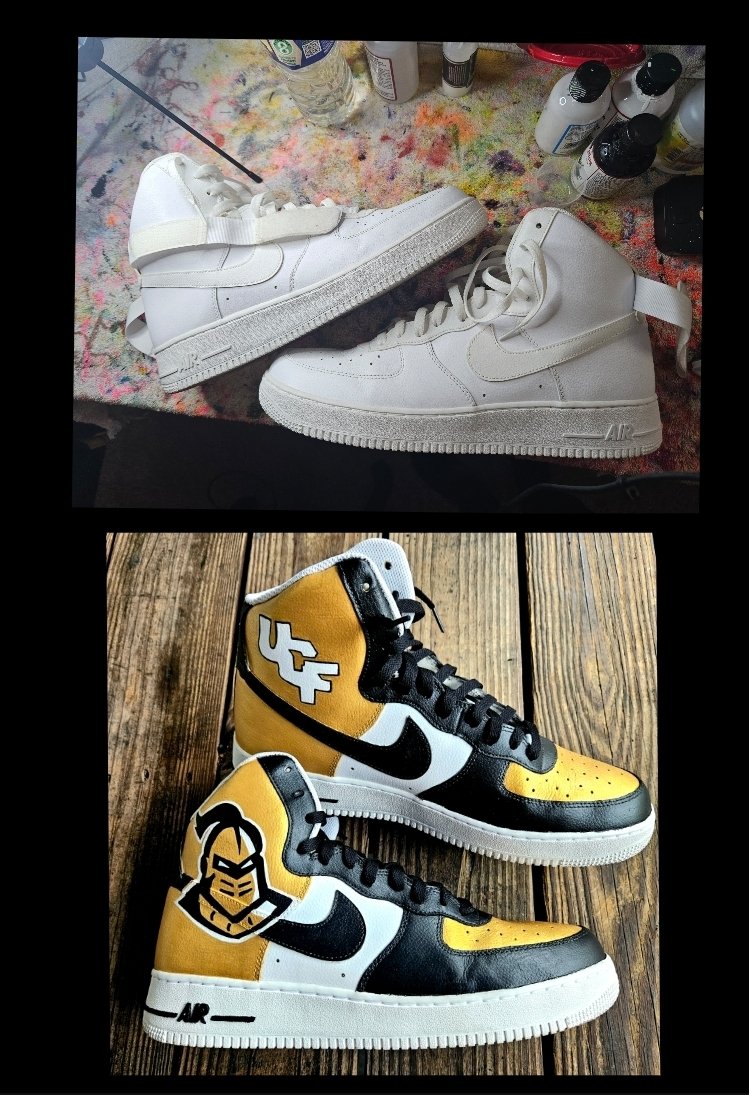 FUNKY1byNature's tweet image. Quick Flip.... From nothing to something 😎... University of Central Florida (UCF) Knights AF1s ... IG : Funky_Customz  #FunkyCustomz #MakeItFunky #AF1 #UCF #UCFKnights #FunkyFridays