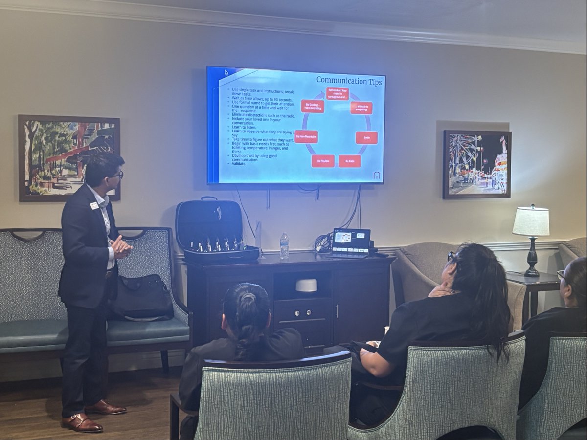 raheastbay's tweet image. Great #inservice session at Oakmont of Concord! Our owner, Nikhil Chauhan, shared key #insights on improving #patientcommunication. Big #Thanks  to San Sor &amp;amp; Steven Meyers! 🎉 Looking forward to more collaborations! 💬
📍 Visit Oakmont: oakmontseniorliving.com/concord/
#caregiving #Tips