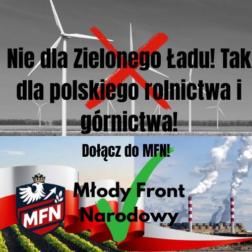 MFNarodowy's tweet photo. Jesteśmy przeciwni antypolskim działaniom UE polegającym na narzucaniu naszemu krajowi Zielonego Ładu. #StopZielonyŁad #PolskadlaPolaków https://t.co/qAACdUZtdg