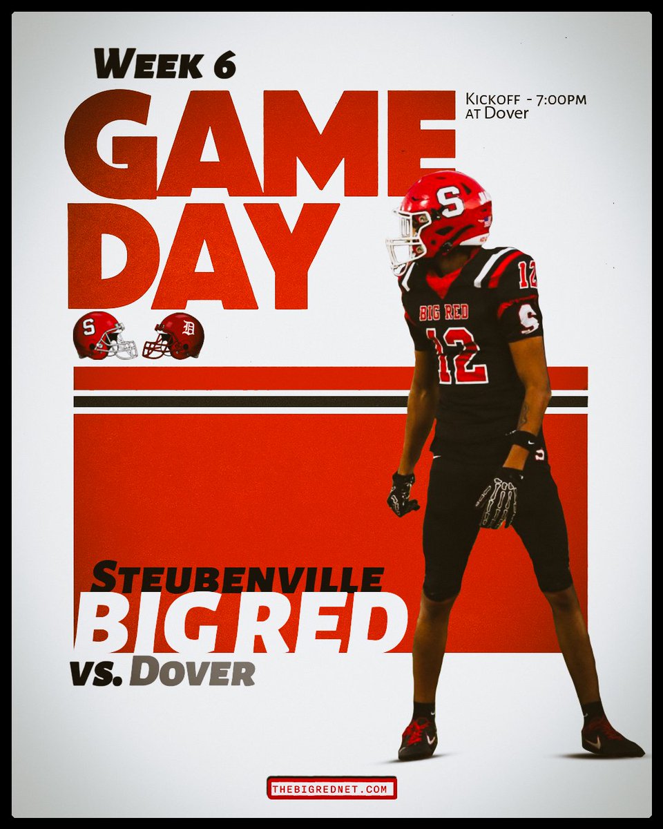 ‼️ 𝐆𝐀𝐌𝐄𝐃𝐀𝐘 ‼️

🏈 Steubenville Big Red
🆚 Dover
⏰ 7:00 p.m.
🏟️ Dover - Crater Stadium
📻: 1063theriver.com

#RollRed 🔥🐴