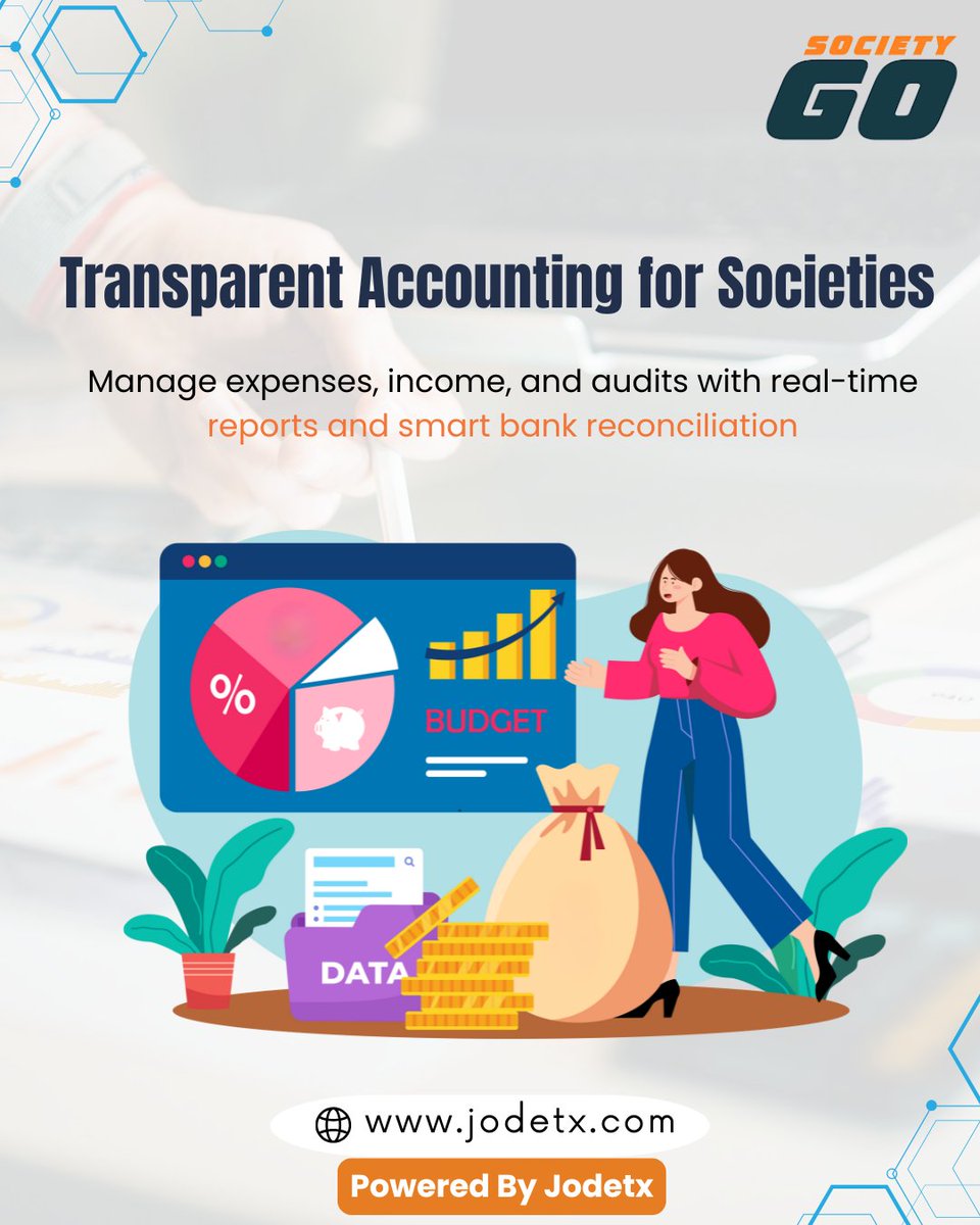 Jodetx_tech's tweet image. Ensure financial clarity with SocietyGo.
From expense tracking to income management and audits, get real-time reports and smart bank reconciliation for transparent society accounting.
.
.
.
#SocietyGo #SocietyAccounting #TransparentManagement #SocietyIncome #Jodetx