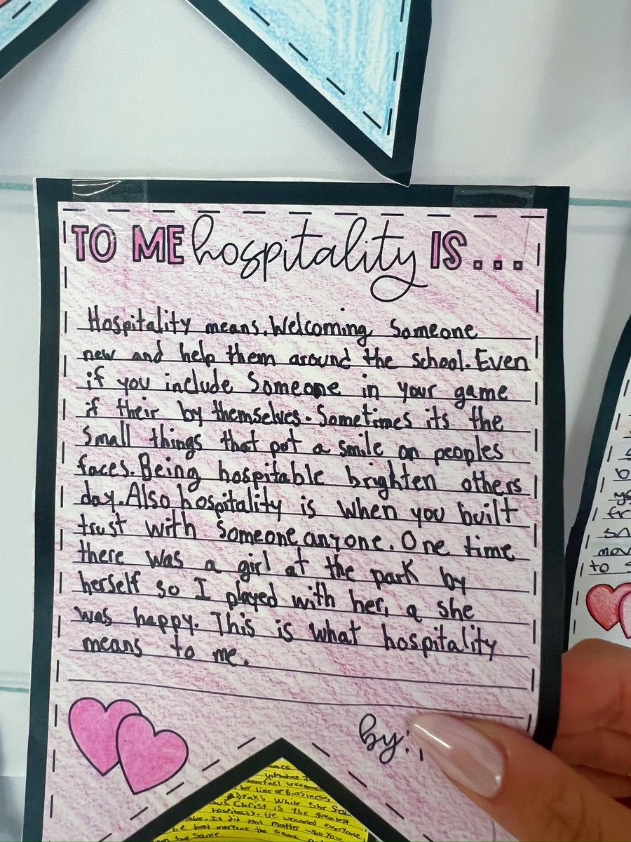 The Grade 7s reflected on September’s Virtue of the Month — Hospitality! Take a look at some of their thoughtful responses!✨<a href="/SFX_TCDSB/">Principals</a>