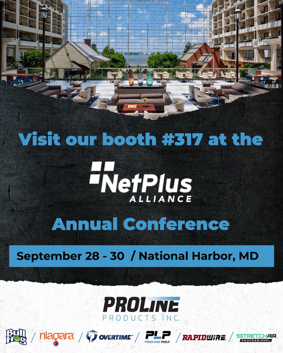 ProLineDallas's tweet image. Join us at the NetPlus Annual Conference in National Harbor, MD! Visit Booth #317 to learn about Pro Line Products. Let's connect and collaborate! #NetPlus #Conference #ProLineProducts