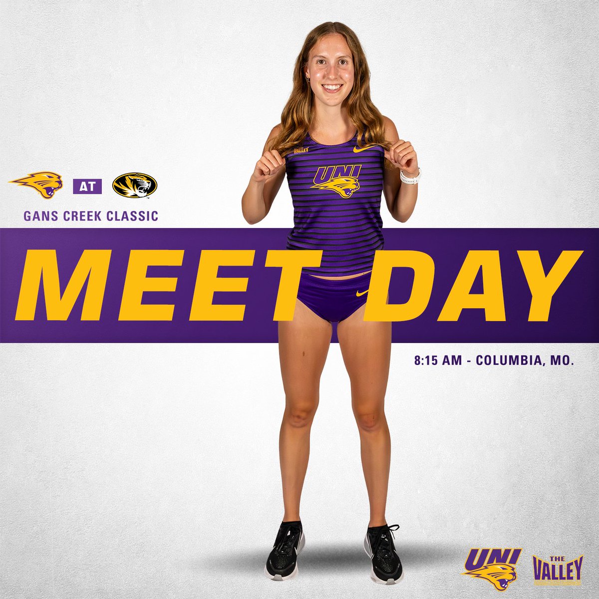 Cats in Columbia‼️ 

🏃: Gans Creek Classic
📍: Columbia, Mo.
⏰: 8:15 a.m. CT
🏟️: Gans Creek Cross Country Course
📺: bit.ly/4nnWSN0
📊: bit.ly/3VsJKtI

#EverLoyal | #1UNI