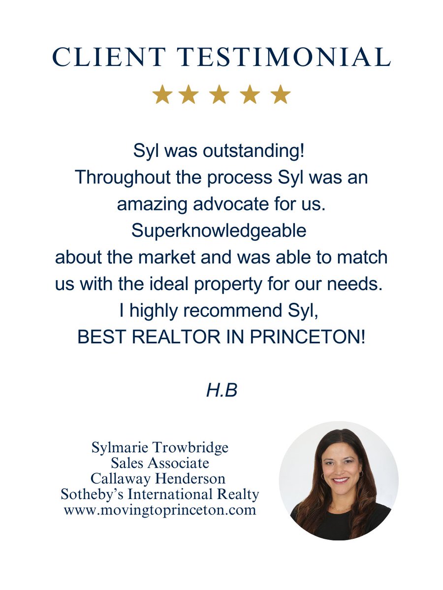 movng2princeton's tweet image. It is a privilege to do what I do, and I am grateful for the trust and the opportunity to be part of my clients’ story. 🏡💙

#PrincetonRealEstate #ClientFocused #DataDrivenDiligentDiscreet