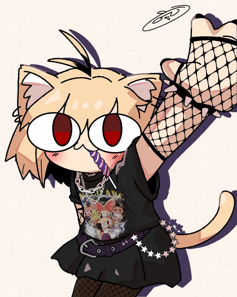 Guess what? 
Another drip has drop!(again??) 
Your wardrobe is about to get 100% more chaotic, Neco Arc approved. 
Get yours now!  on <a href="/Fourthwall/">Fourthwall</a> <a href="/vsemayki/">Магазин ВсеМайки</a> 

#NecoArc #catmeme

((note : on fourthwall this design use a different type of printing DTG, so it's look a bit faded))