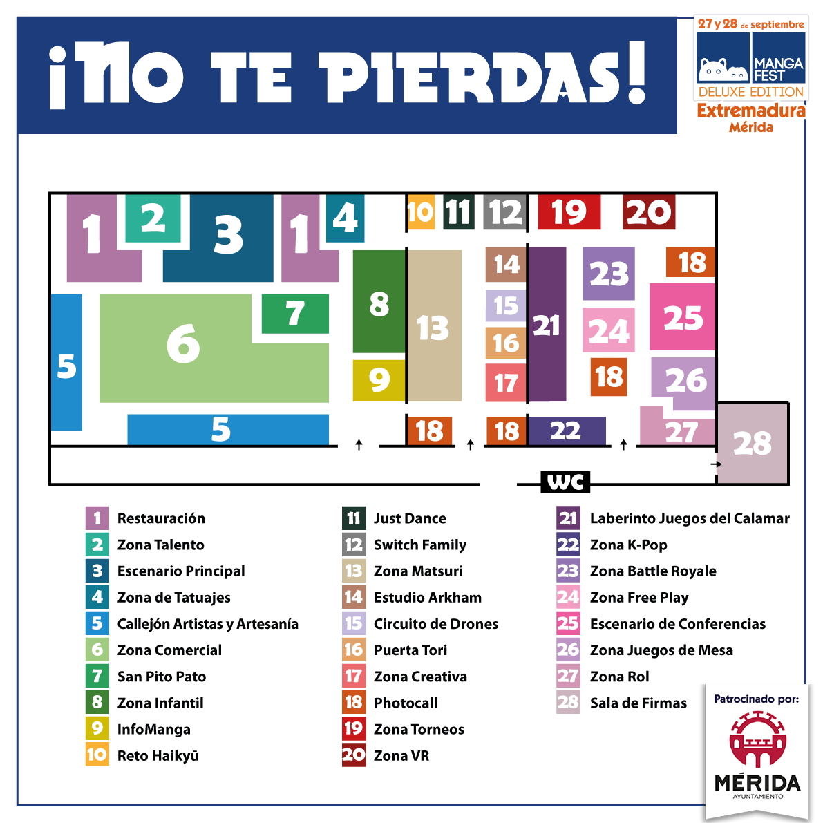 ✨ ¡Ya está aquí el plano de Mangafest Extremadura! ✨

Queda muy poquito para vernos... ¡¡qué emoción!! ¿Ya sabes qué harás nada más llegar al evento?

¡Hazte con tu entrada y no te pierdas nada! 🔥

<a href="/ayto_merida/">Ayuntamiento de Mérida</a>

📅 27 y 28 de septiembre
📍 IFEME (Mérida)
💻