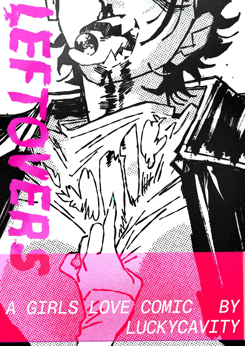 SBComicsFair's tweet image. This is a story about an unemployed deity, her ex, and the killer alien who’s squatting in her ex’s body. Who will win? The immortal frog or the scalpel-happy scientist? Or maybe a secret third thing... love?
'Leftovers' is a new 100+ page yuri from @luckycavity!