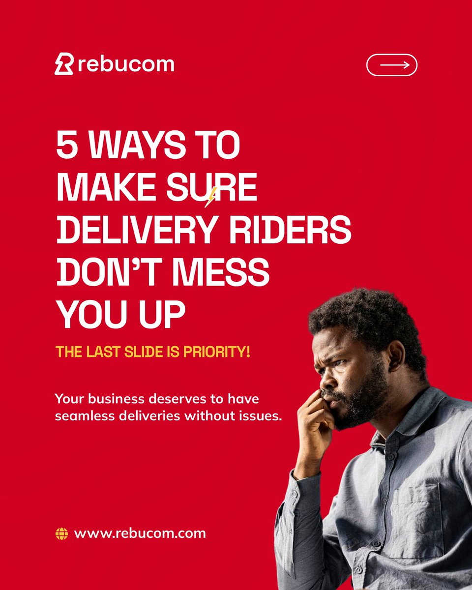rebucomofficial's tweet photo. Delivery riders can make or break your experience, whether you’re an individual or running a business. 

These tips help you stay in control and get your deliveries right. Or better yet, trust Rebucom. Our expert riders and smart technology manage your deliveries seamlessly, https://t.co/Id0Pj9TjXa