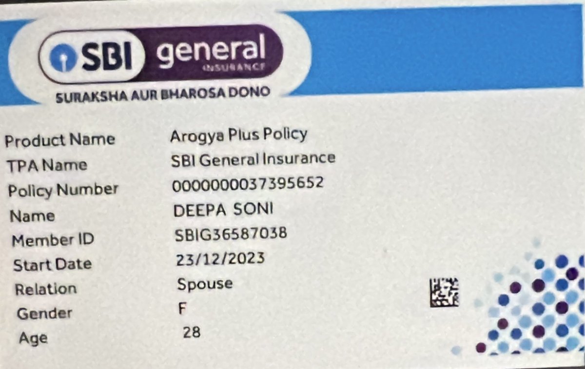 Manishsonisdlp's tweet photo. @sbigeneral मेरा पॉलिसी नंबर:-POGMC00300212361 जो की दीपा सोनी w/o मनीष सोनी के नाम से ह cashless treatment करवाना था हॉस्पिटल में मैंने पालिसी कार्ड दिया तो उन्होंने आपको mail किया आप द्वारा मुझे ये जवाब दिया गया जब की में  3 साल से पालिसी होल्डर हूँ मेरा पुराना पालिसी की फोटो ह https://t.co/SQzgQ17ZiU