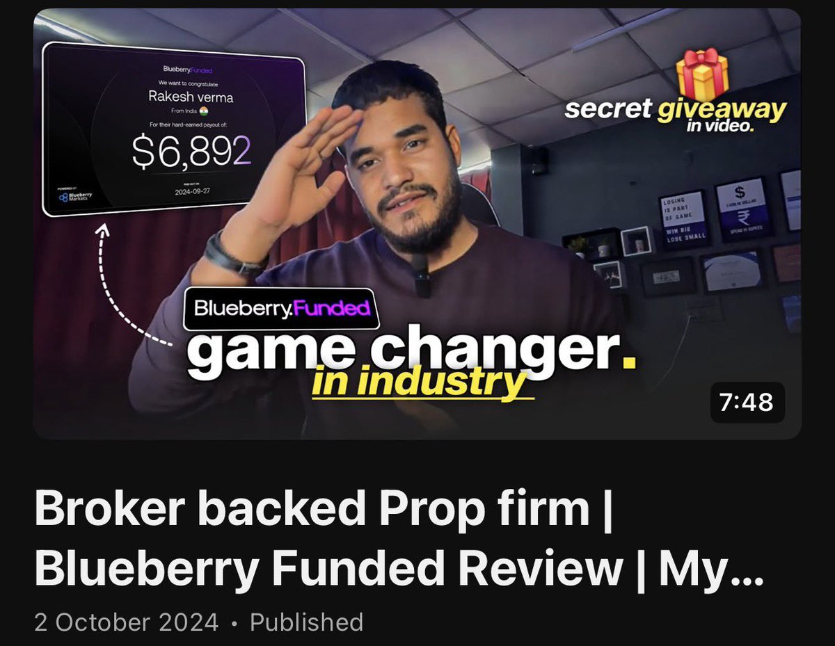 Glad to see <a href="/BlueberryFunded/">Blueberry Funded</a> complete one successful year! 🚀
I still remember uploading my first video about Blueberry on 2nd Oct 2024 ,feels great to have been part of this journey from .

I’ve personally seen how Marcus handled trader issues and always focused on transparency