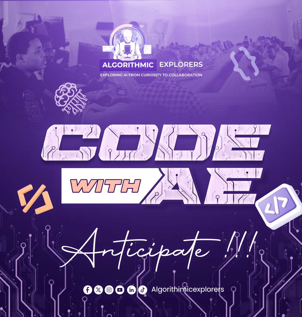 AlgorithmicExp_'s tweet image. Something exciting is brewing for devs. 👨💻👩💻
Stay tuned!
#WebDev #CodingEvent #AlgorithmicExplorers #CodeWithAE #WebDevelopment #Programming