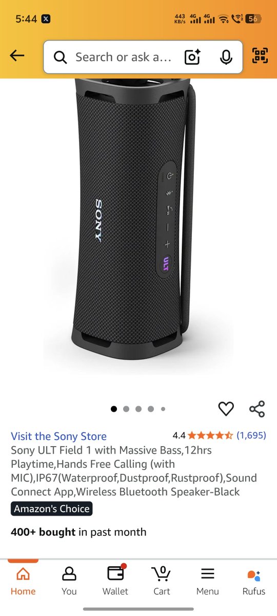 TechTurbanator's tweet image. Sony ULT Field 1 Wireless Bluetooth Speaker 🔊

Effective Price: Rs 6,741

Shop the Amazon deal: amzn.to/3WdyCks

#Sony #BluetoothSpeaker #ULTField1 #MassiveBass #IP67 #AffiliateMarketing