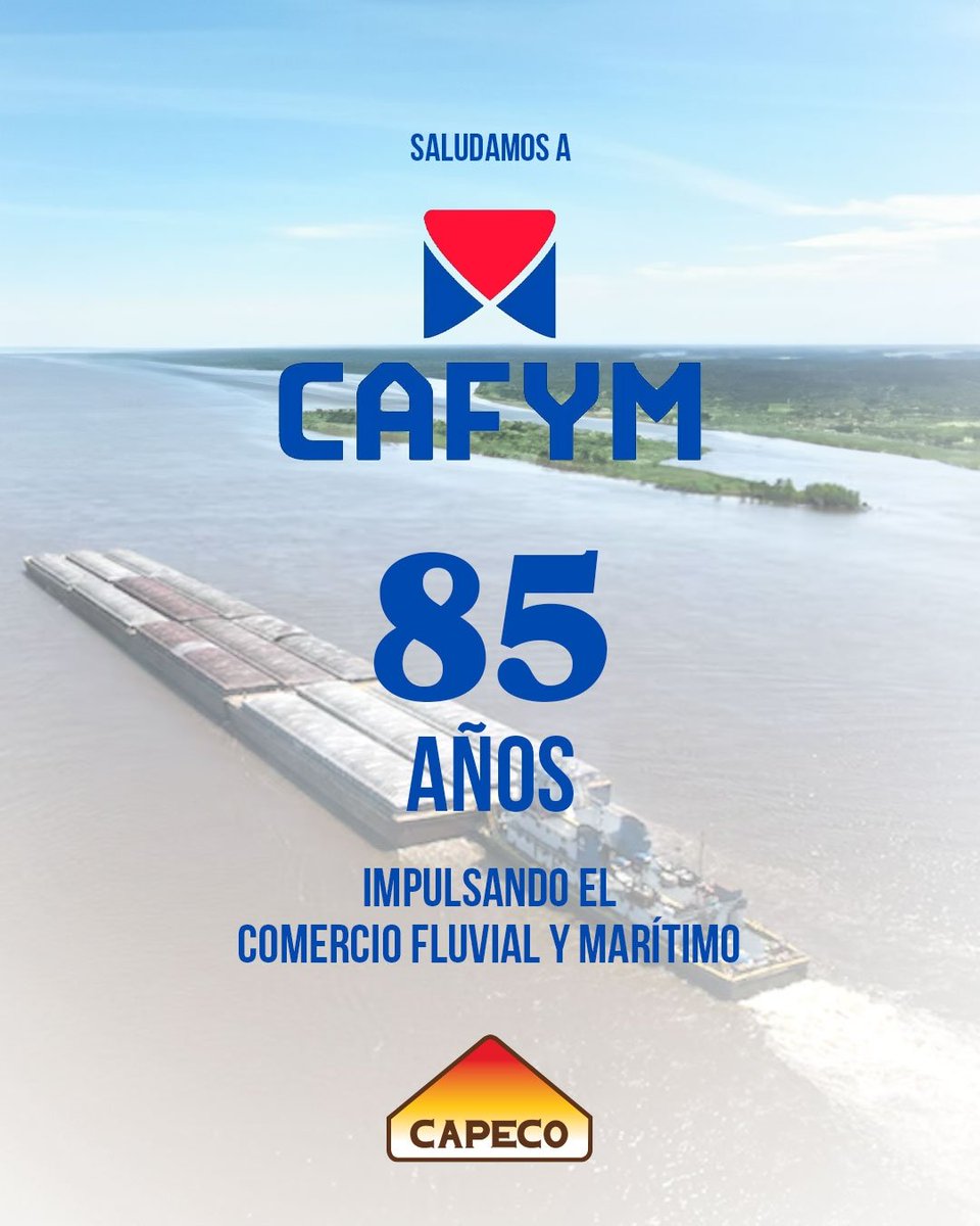 capecopy's tweet image. ¡Feliz 85° aniversario @Cafym_py!
Salud por más años impulsando el comercio fluvial paraguayo.
