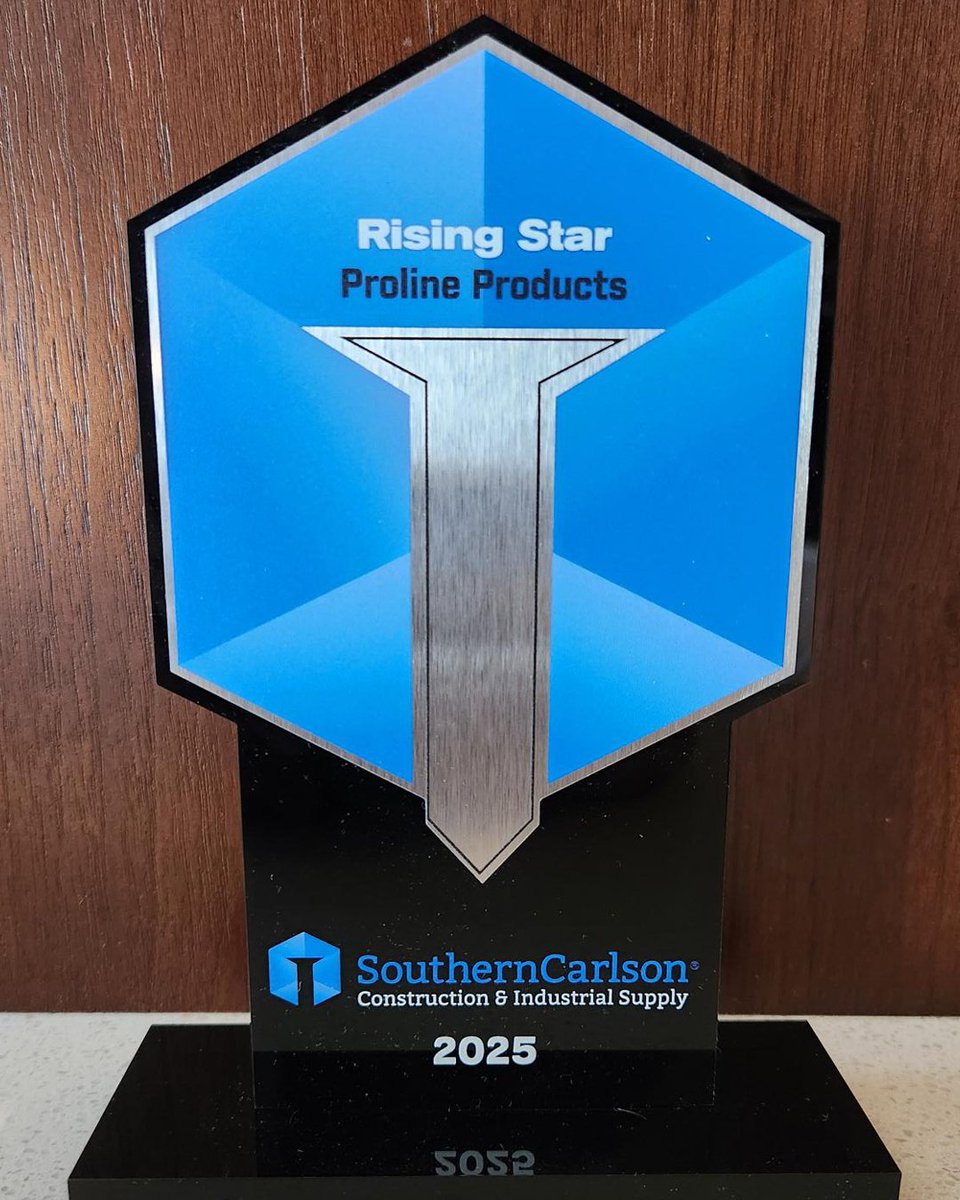ProLineDallas's tweet image. Exciting news! Pro Line Products won the Rising Star Award at the Southern Carlson National Sales Meeting! Huge thanks to Jake, Amber, and Nick for their dedication. Here's to more growth! #SupplierAwards #TeamSuccess #GrowthJourney #ProLineProducts #RisingStar