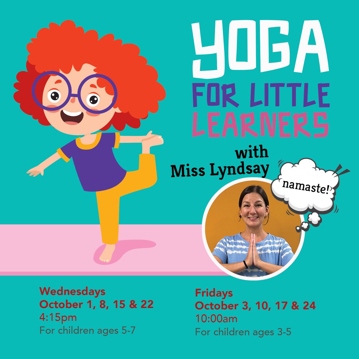 HenHudLibrary's tweet photo. Yoga mats will be provided or feel free to bring your own! Registration is required. Register for one, some or all sessions via our website!

#yoga #yogaforlittlelearners #childrensprogram #hhfl #librariesrock https://t.co/kXdUhFS7mf