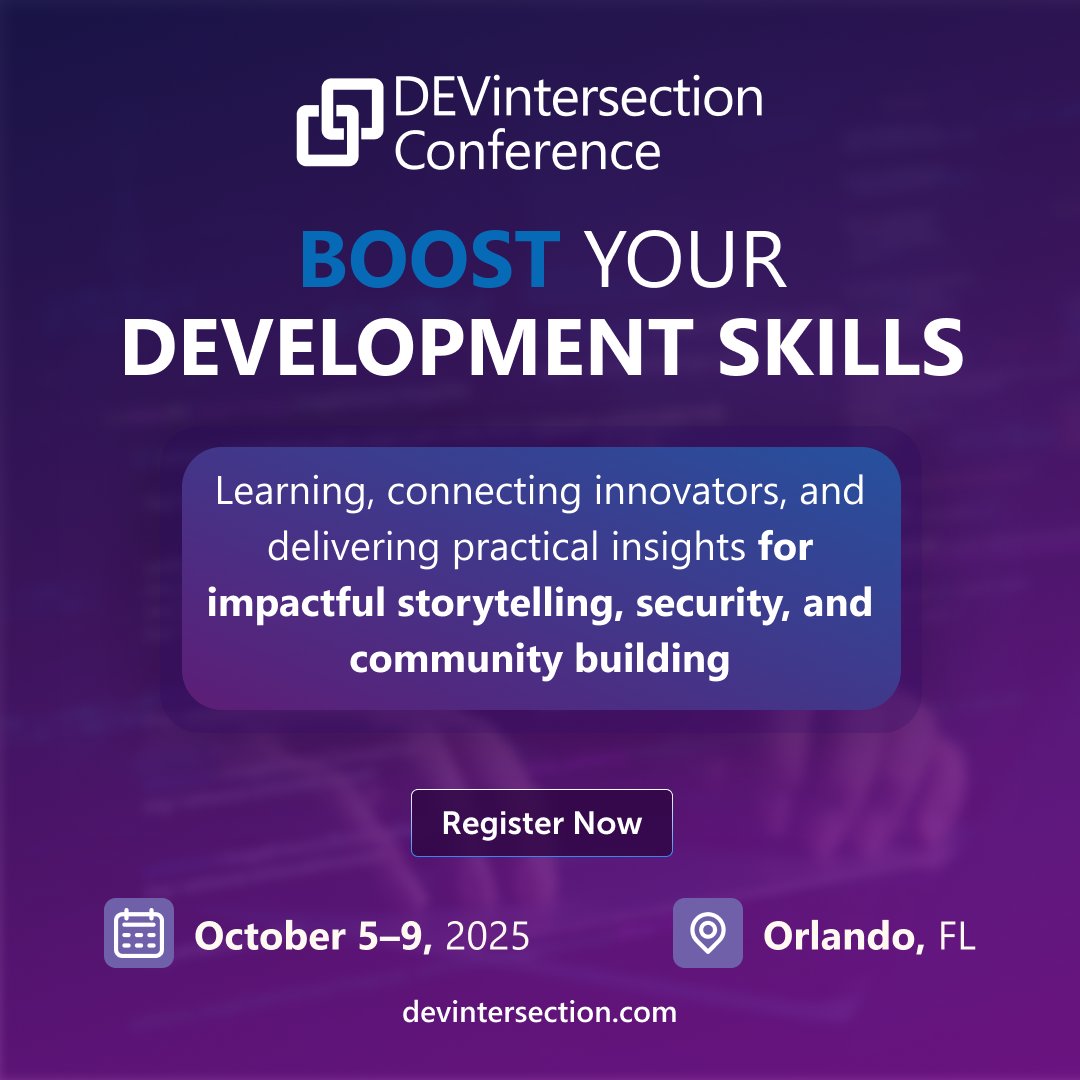 BeTechly's tweet image. Advance your development skills and career.
DEVintersection connects developers, leaders, and experts to share solutions, explore emerging tech, and grow your network for lasting impact.
Register now: ow.ly/Upgx50X04H6
#DEVintersection #TechConference #SkillUp