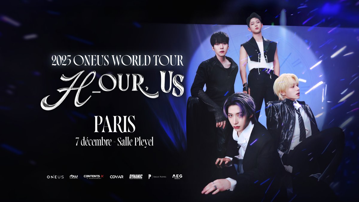 AEGPresentsFR's tweet image. ANNONCE || @official_ONEUS revient en France à l’occasion du “2025 ONEUS WORLD TOUR ‘H_OUR, US’”, le 7 décembre à la @sallepleyel !

🎟️ Prévente le 30 septembre à 10h sur aegpresents.fr sans inscription
Mise en vente générale le 1er octobre à 10h