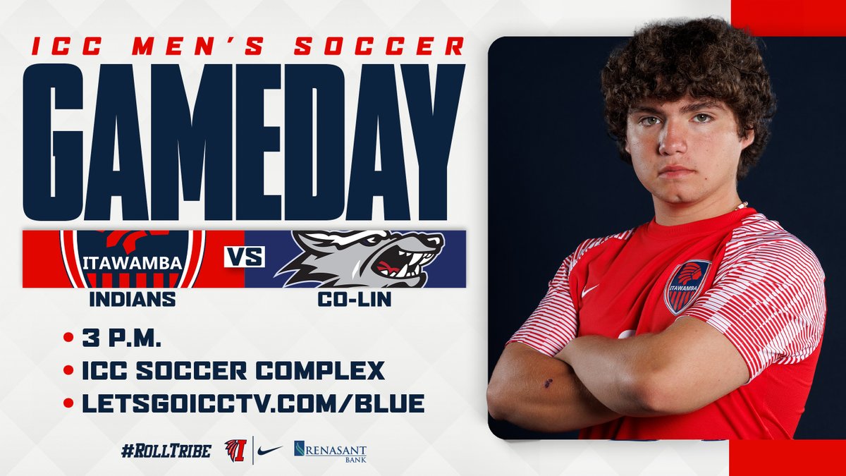 #ICCMSC GameDay!
⚽ vs Co-Lin
🕒 3 p.m.
📍 ICC Soccer Complex
📺 LetsGoICCTV.com/blue
🏹 #RollTribe