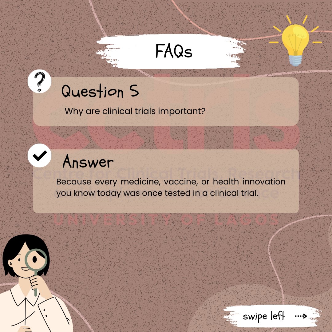 cctris_'s tweet image. Behind every new vaccine, treatment, or policy is a clinical trial that made it possible. 💡🌍

👉 Swipe through to separate fact from fiction.
#CCTRIS #ClinicalTrials #ResearchMadeSimple #HealthForAll