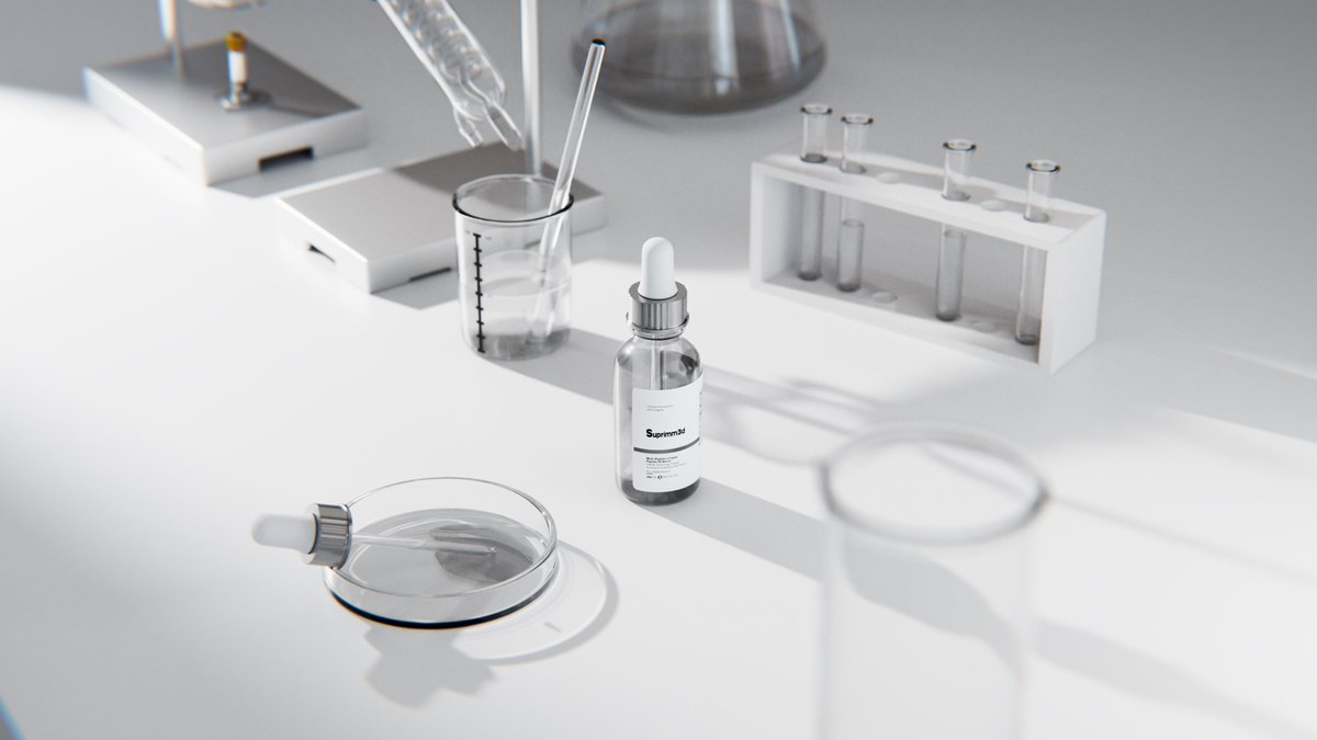 iamsuprimm's tweet image. R&amp;amp;D for a serum product.

#b3d #blender #productvisualization #cgi