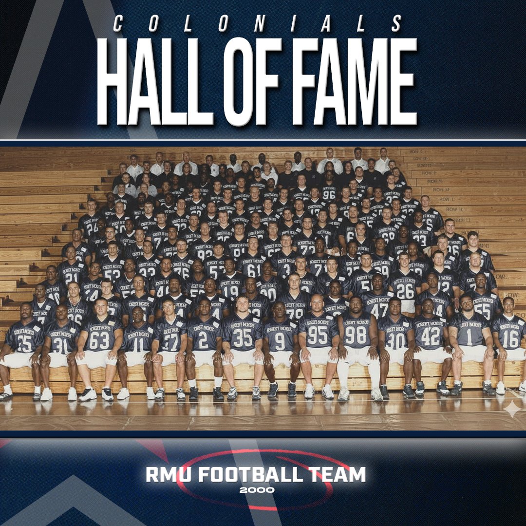 The pinnacle of achievement. Welcome to the RMU Athletics Hall of Fame!
🏒 𝐉𝐚𝐲𝐜𝐞𝐞 𝐆𝐞𝐛𝐡𝐚𝐫𝐝 
🥍 𝐉𝐞𝐬𝐬𝐢𝐜𝐚 𝐊𝐚𝐫𝐰𝐚𝐜𝐤𝐢
🏈 𝐉𝐚𝐬𝐨𝐧 𝐒𝐩𝐞𝐧𝐜𝐞𝐫 
🏈 𝟐𝟎𝟎𝟎 𝐅𝐨𝐨𝐭𝐛𝐚𝐥𝐥 𝐓𝐞𝐚𝐦

🔗: rmucolonials.com/news/2025/9/26…