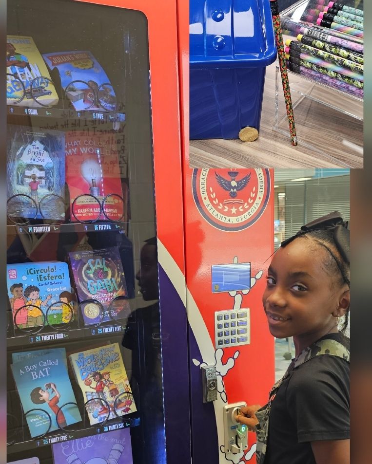 apsBAMOAcademy's tweet image. #BAMOEagles 📚 were super excited to receive certificates, ✏️, &amp;amp; golden 🪙 for our book vending machine! Our teachers we recognized as well! #ARpointswords #Beanstack @apsupdate @robinviews @fousheeeds @apsmediaserv @zoobean #Atlantapublicschools  #wahoo