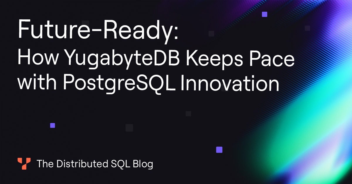 Yugabyte's tweet image. As an open source, #distributedSQL database built on top of PostgreSQL, YugabyteDB is committed to maintaining deep compatibility with the PostgreSQL ecosystem. 🐘🚀🎖️
Discover our approach to aligning #YugabyteDB with the latest #PostgreSQL versions, the challenges we face, and…