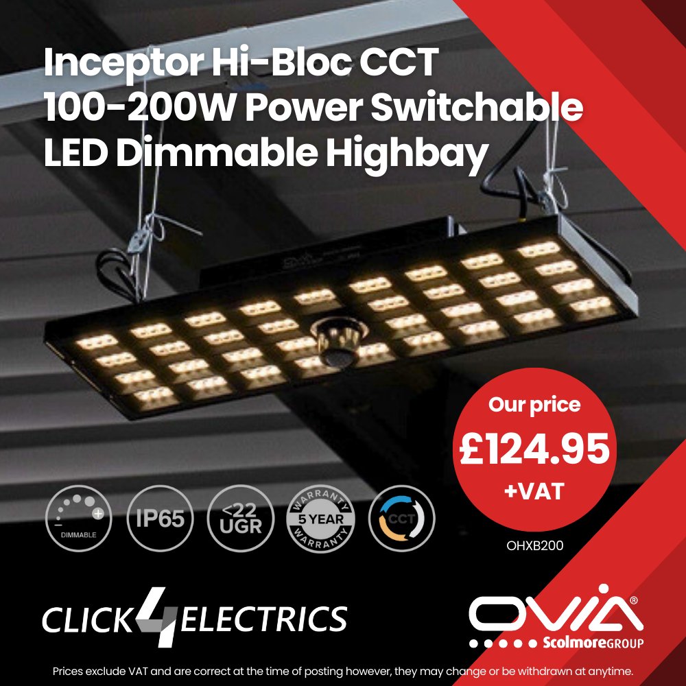 🌟 The Inceptor Hi-Bloc is now available.

High-performance LED lighting designed for warehouses, factories, gyms &amp; beyond. Switchable CCT &amp; power for ultimate flexibility.

📲 Order today tinyurl.com/gbfgxsa

#IndustrialLighting #Trades #Install #Lighting