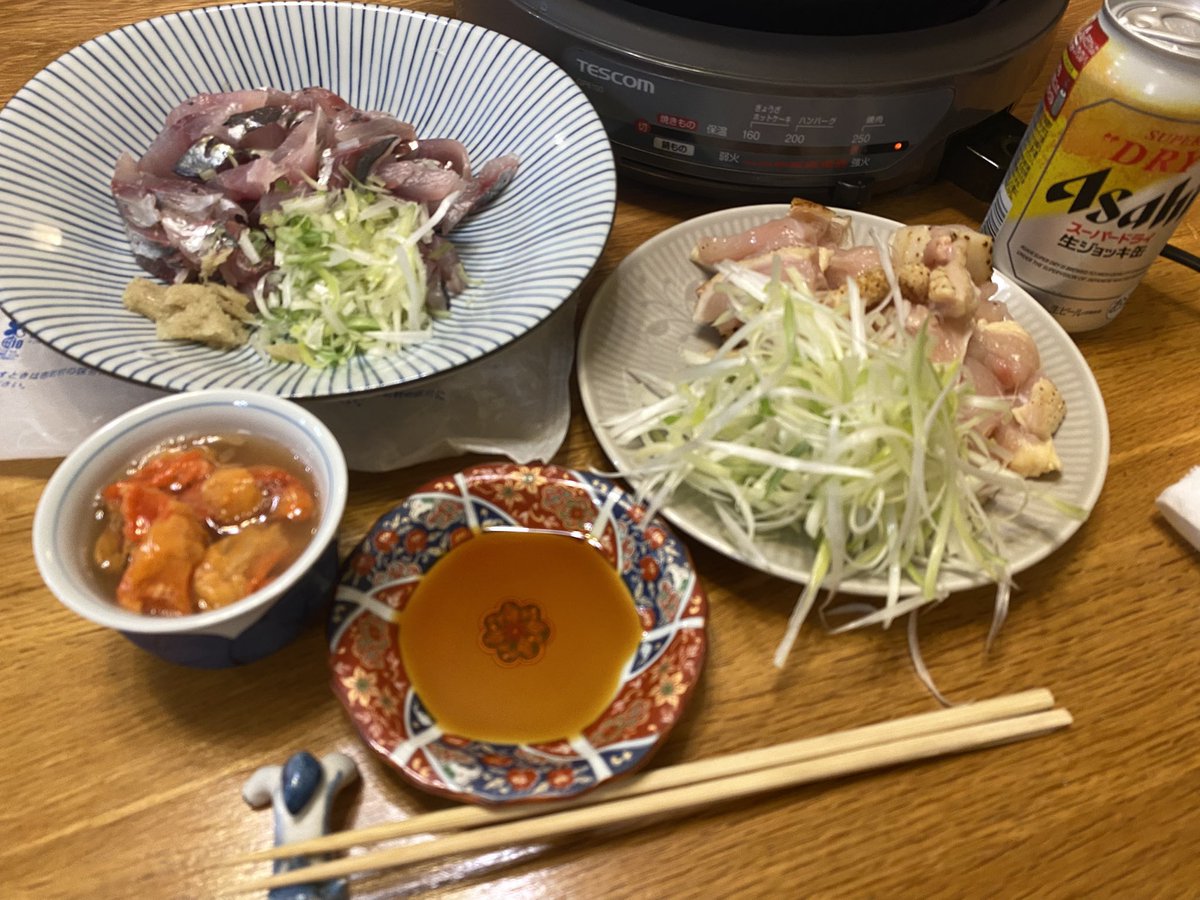 mentaimusume's tweet image. この鶏の手前のネギの場所に
松茸を盛る予定だったのに〜
含み損がぁ😭😭😭

もしかしてメタプラこのまま終わっちゃう？笑