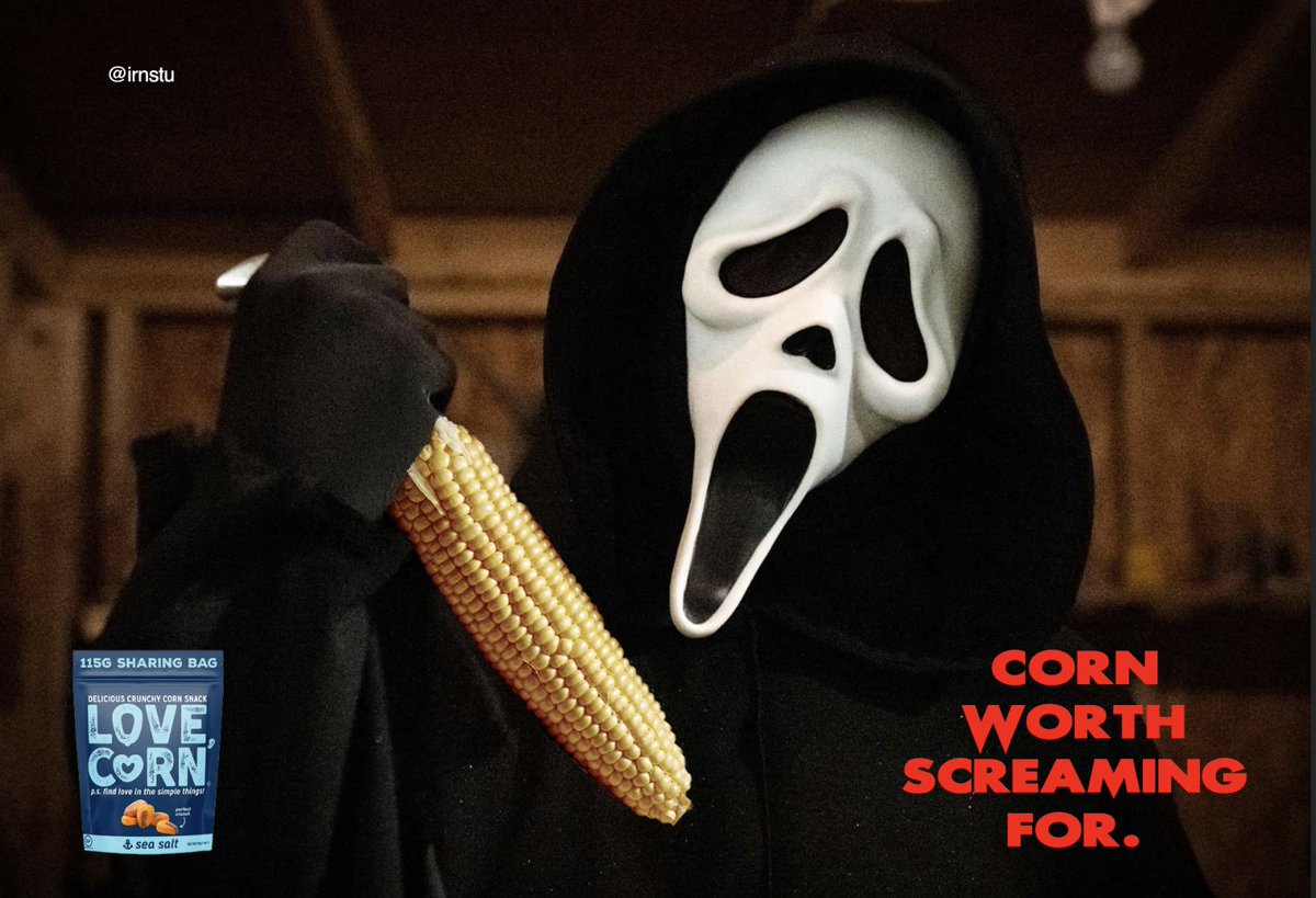 Idea for todays -
<a href="/OneMinuteBriefs/">One Minute Briefs ⏱️</a> a series...
<a href="/lovecorn_snacks/">LOVE CORN</a>
#lovecornhalloween