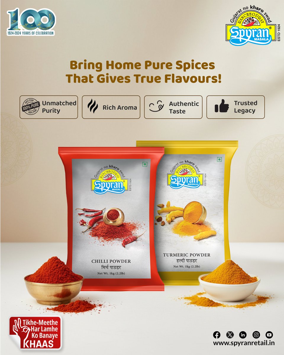 SpyranRetail's tweet image. ✨ Bring Home the True Flavours of Gujarat! ✨🔥

From the land of rich traditions, Spyran Masala brings you the unmatched purity, authentic taste, and rich aroma that every kitchen deserves – at the best price 
 Buy Now: spyranretail.in

#SpyranMasala #Spices