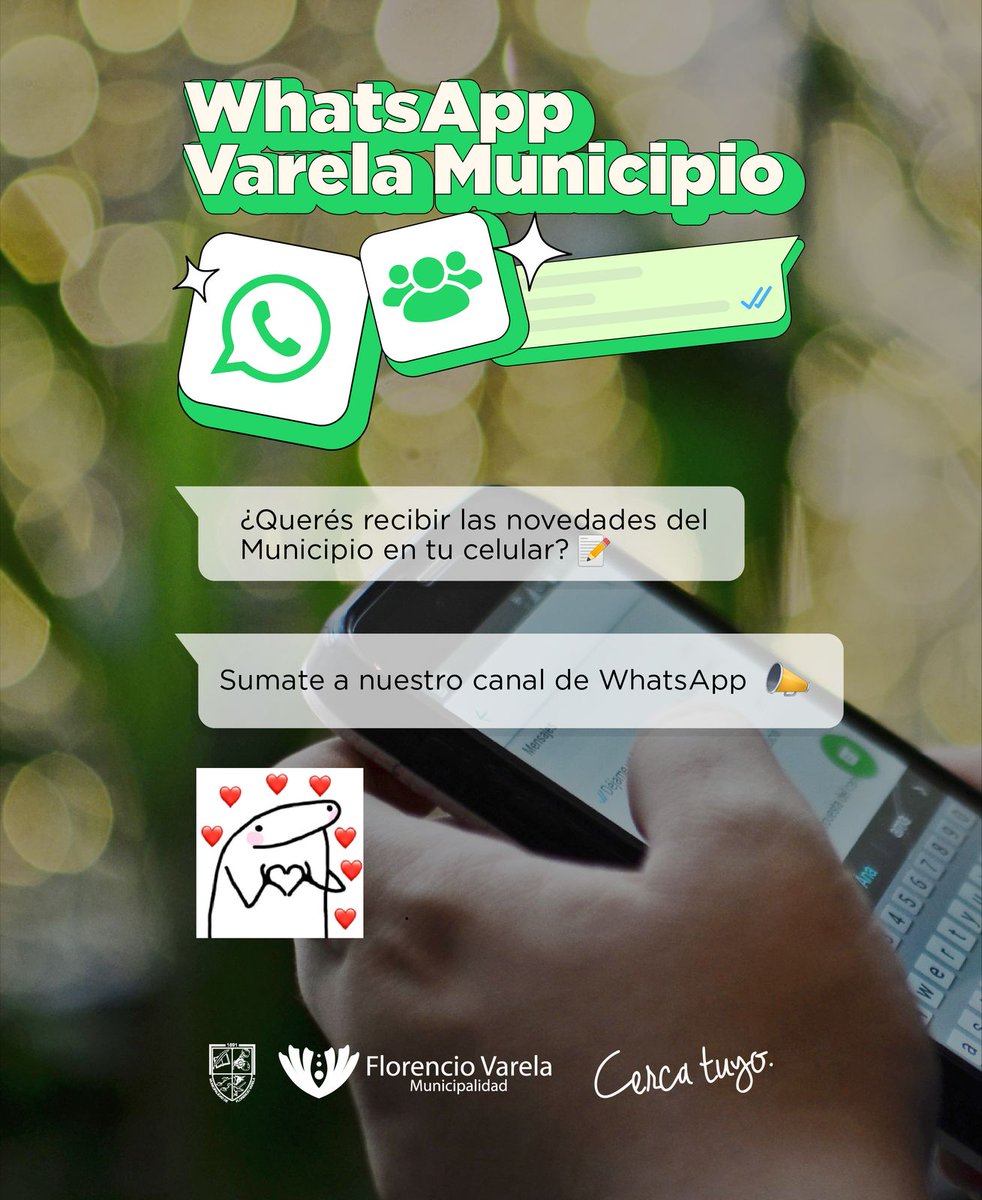 ¿TODAVÍA NO SOS PARTE DE NUESTRA COMUNIDAD?🤩

Sumate a nuestro canal ingresando a 📲 bit.ly/WhatsAppVarela… para enterarte de:

📰 Noticias
🎭 Espectáculos
✅ Servicios
🛍️ Promociones
🤩 Sorteos
💼 Ofertas de empleo
y mucho más 🤓.