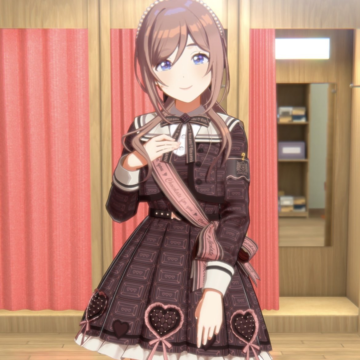 こっちではしっかり載せてなかった！
莉波ちゃんのハッピーミルフィーユ風衣装🍫
初めて作ったぬい衣装？ぬい服？です🪡
難しかったけど可愛くできて大満足~

プライズフィギュア絶対手に入れたい

#初星学園ぬいぬい部