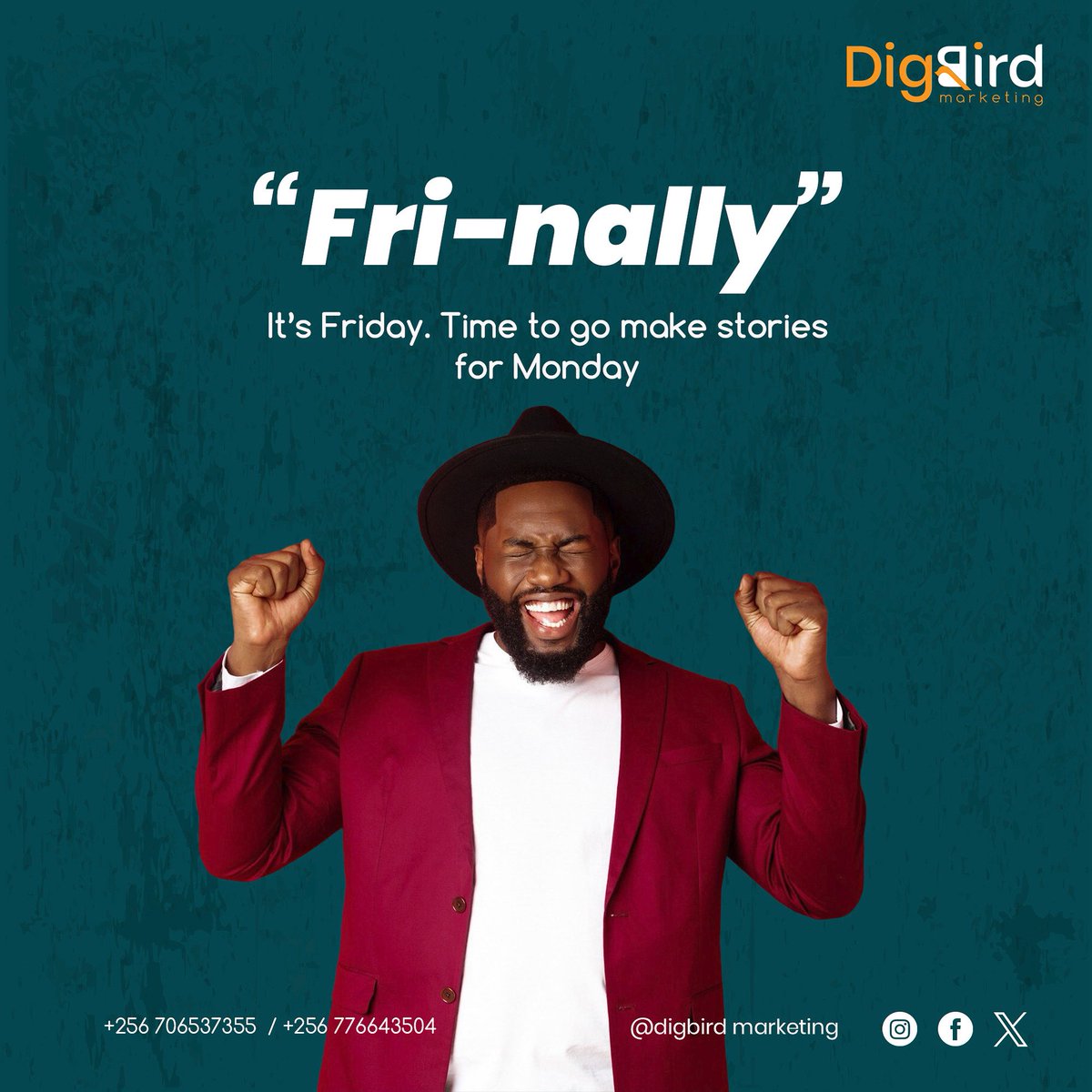 Friday is all about fresh energy and trending moments. At DigBird Marketing, we make sure it’s not just your weekend making noise but your brand should too.

#DigBirdMarketing #FreshFriday #UGTrends #EastAfricaDigital #MarketingThatWorks