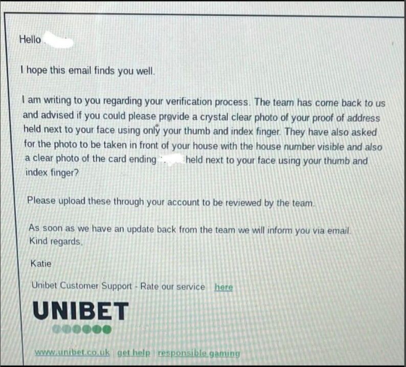Regardless of whether the Government introduces mandatory ID cards or not. It will won't be enough ID to get your funds out of Unibet.
