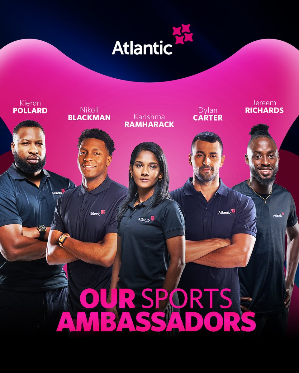 Re-introducing our powerhouse team of Sports Ambassadors! Each of these outstanding athletes carries the pride of Trinidad &amp; Tobago with passion and excellence.

#Atlantic #MovingAGenerationAhead
